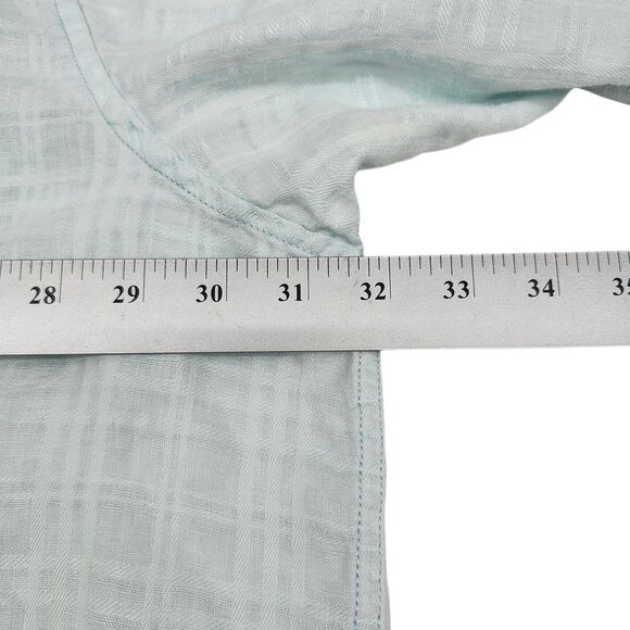 Caribbean Linen Blend Button Up Shirt Mens 3XB Mint Green Keep Cool Coastal - Picture 9 of 11